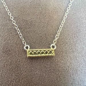 Anna Beck 18k Gold plated & sterling silver. Reversible Bar Necklace